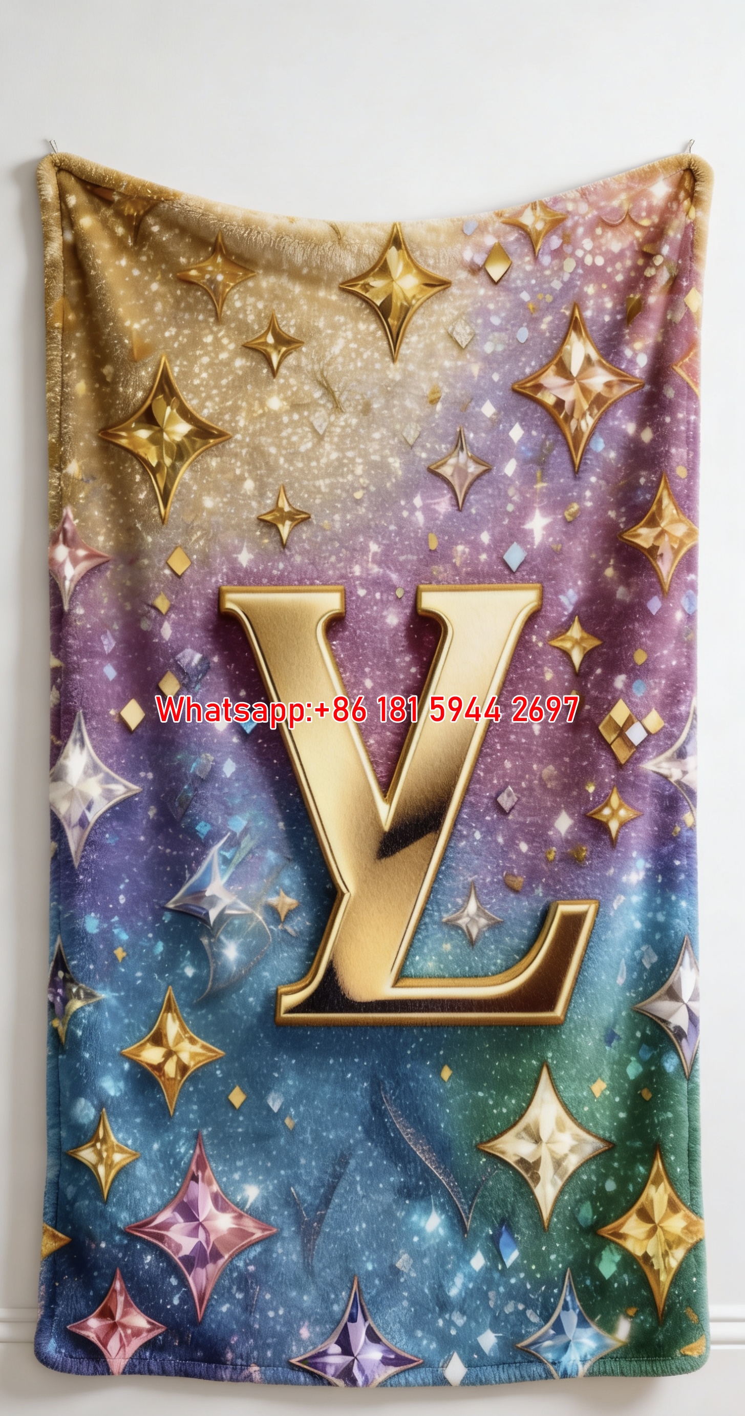 Glitter LV Star Blanket Rainbow Glam LV Throw IMG_3569